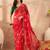 Floral sequinned poly georgette bandhani saree