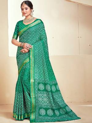 Leheriya zari handloom bandhani saree 1
