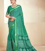Leheriya zari handloom bandhani saree