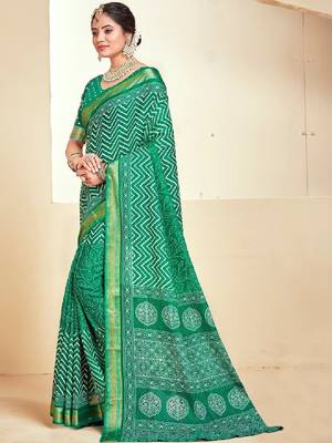 Leheriya zari handloom bandhani saree 2