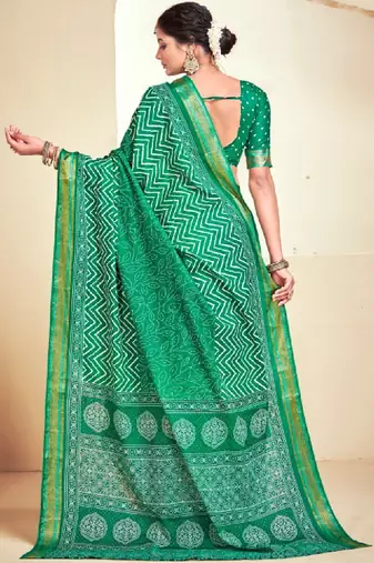 Leheriya zari handloom bandhani saree
