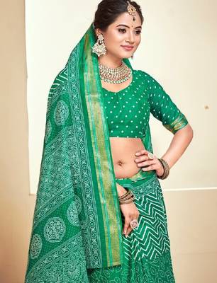 Leheriya zari handloom bandhani saree 4