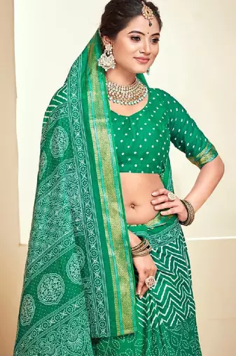 Leheriya zari handloom bandhani saree