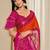 Kalini women dola silk bandhani print zari border saree