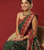 Bandhani print zari pure georgette bandhani saree