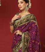 Bandhani print zari pure georgette bandhani saree