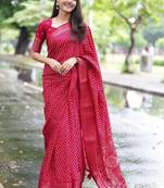 Bandhani zari silk cotton bandhani saree