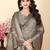 Floral printed zari bandhani saree