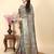 Floral printed zari bandhani saree