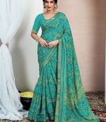 Bandhani printed pure chiffon saree