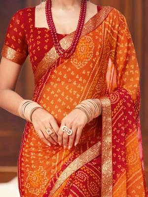 Bandhani pure chiffon bandhani saree 2