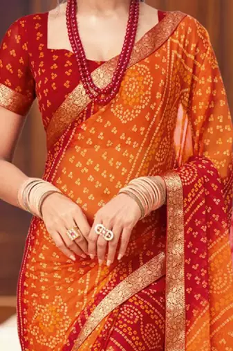 Bandhani pure chiffon bandhani saree