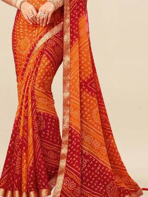 Bandhani pure chiffon bandhani saree 3