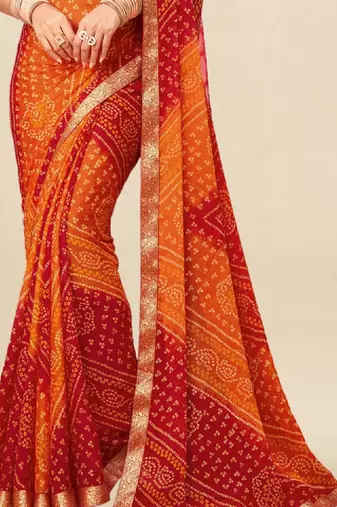 Bandhani pure chiffon bandhani saree