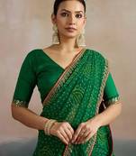 Bandhani sequinned pure georgette bandhani saree
