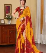Bandhani pure chiffon bandhani saree