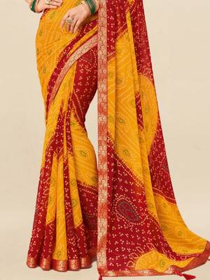 Bandhani pure chiffon bandhani saree 3