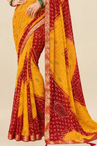 Bandhani pure chiffon bandhani saree