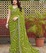 Leheriya embroidered poly georgette leheriya saree