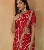 Pure georgette leheriya saree