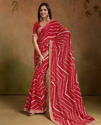 Pure georgette leheriya saree 2