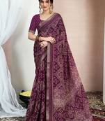Bandhani zari pure chiffon bandhani saree