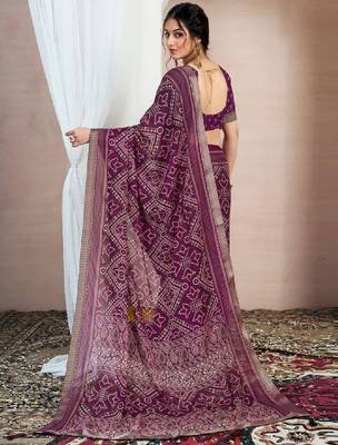 Bandhani zari pure chiffon bandhani saree 4