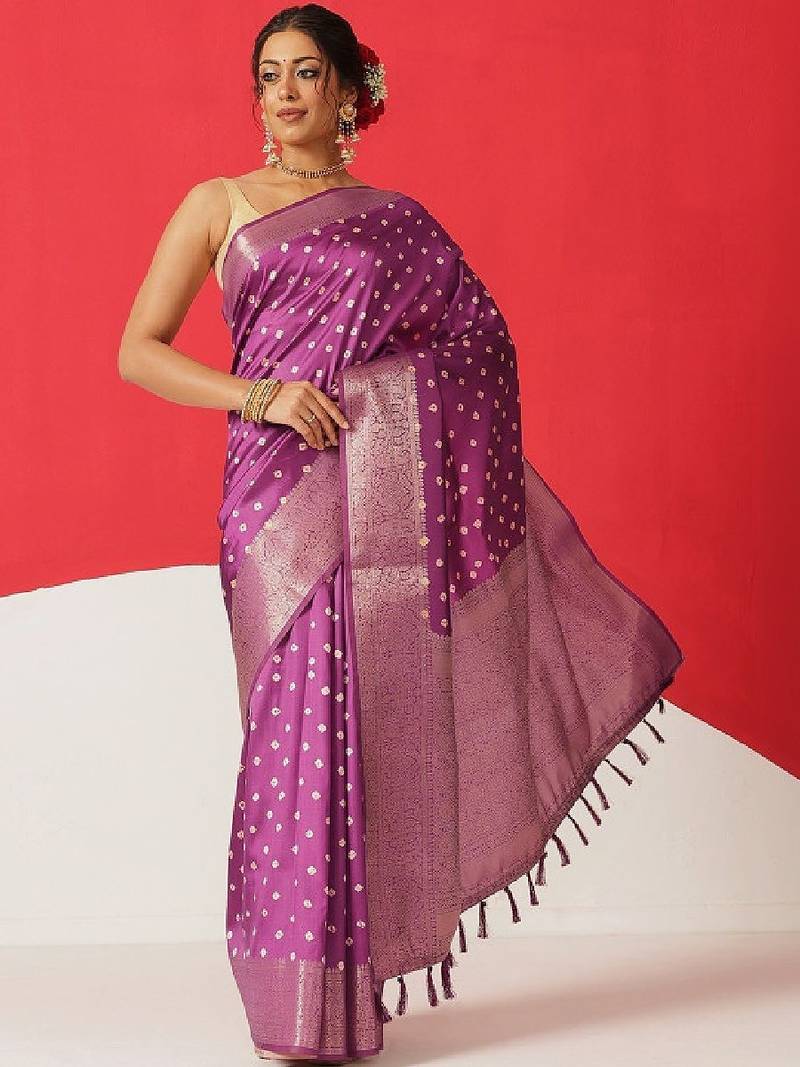 Bandhani zari art silk fusion bandhani saree