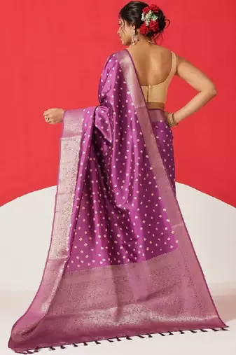 Bandhani zari art silk fusion bandhani saree