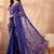 Floral sequinned poly georgette bandhani saree