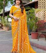 Leheriya embroidered poly georgette leheriya saree