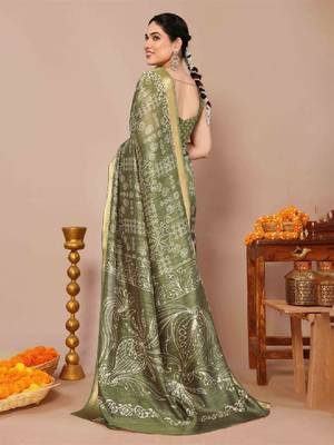 Bandhani zari silk blend bandhani saree 3