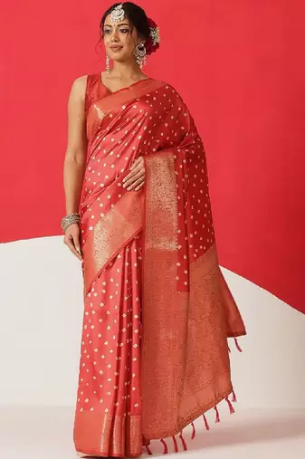 Bandhani zari art silk fusion bandhani saree