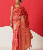 Bandhani zari art silk fusion bandhani saree