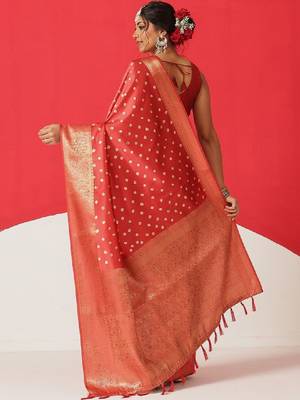 Bandhani zari art silk fusion bandhani saree 3