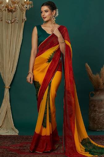Bandhani pure georgette bandhani saree