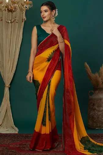 Bandhani pure georgette bandhani saree