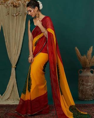 Bandhani pure georgette bandhani saree 2