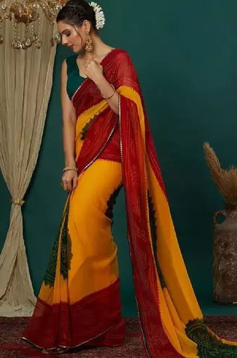 Bandhani pure georgette bandhani saree