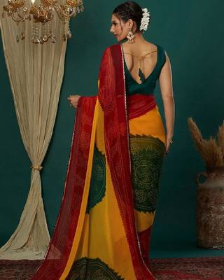 Bandhani pure georgette bandhani saree 3