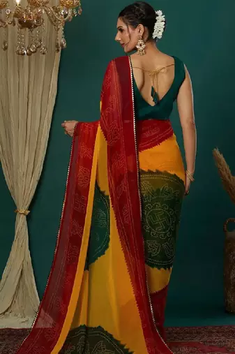 Bandhani pure georgette bandhani saree