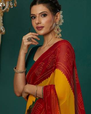 Bandhani pure georgette bandhani saree 4
