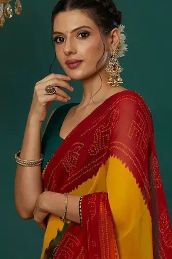 Bandhani pure georgette bandhani saree