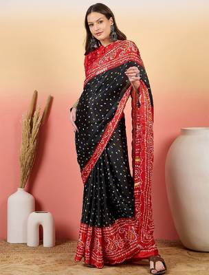 Bandhani saree with blouse 1