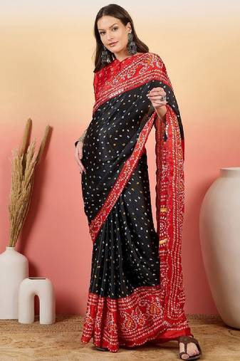 Bandhani saree with blouse