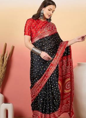 Bandhani saree with blouse 2