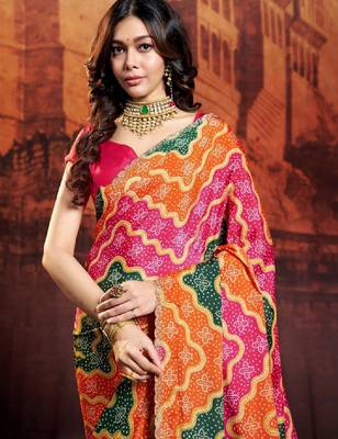 Bandhani pure crepe bandhani saree 2