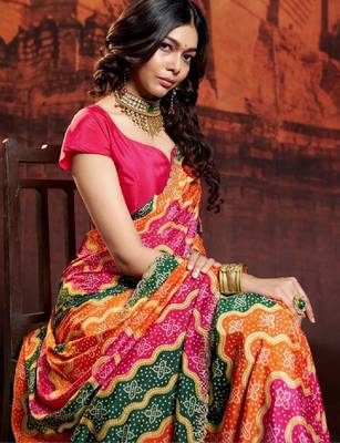 Bandhani pure crepe bandhani saree 4