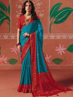 Bandhani zari poly georgette bandhani saree 1