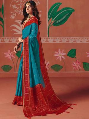 Bandhani zari poly georgette bandhani saree 2